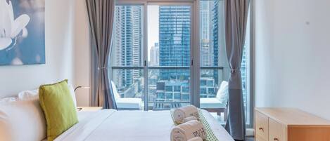 시티 아파트, 킹사이즈침대 1개, 에어컨, 마리나 전망