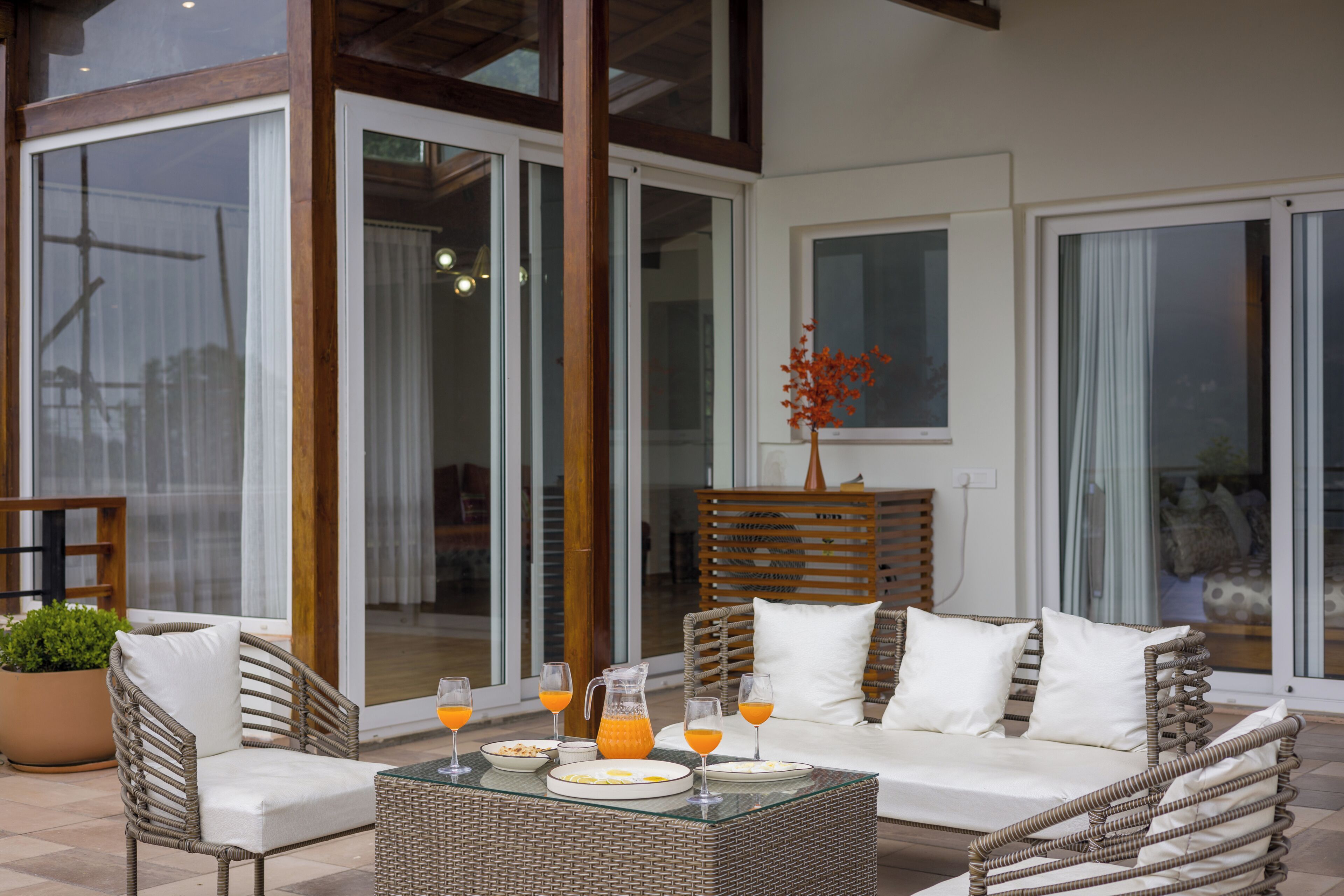 Luksusvilla, balkong, fjellutsikt | Terrasse/patio