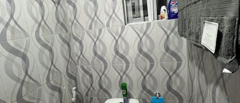 Serviettes fournies, savon, papier toilette
