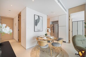 Luxury Apartment, Balcony, City View | Dining - Address Beach Residence near JBR Ain  (Dubai)