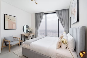 Căn hộ Cao cấp, ban công, quang cảnh thành phố | Bộ trải giường bằng vải cotton Ai Cập, bộ đồ giường cao cấp