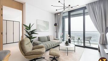 Luxury Apartment, Balcony, City View | Living area