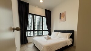 2 室のベッドルーム、WiFi、ベッドシーツ
