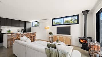 Smart TV, fireplace