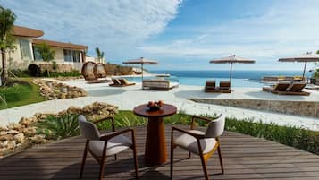 Villa, uitzicht op oceaan | Buiten dineren