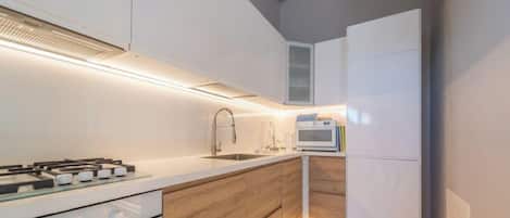 Fridge, microwave, dishwasher, high chair
