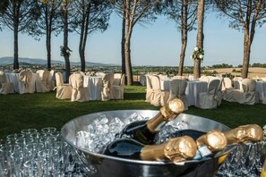Outdoor banquet area