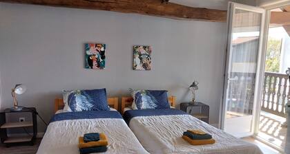 Chambre dâhĂŽtes « Chambre Bleue » avec jardin partagĂ©, Wi-Fi et climatisation