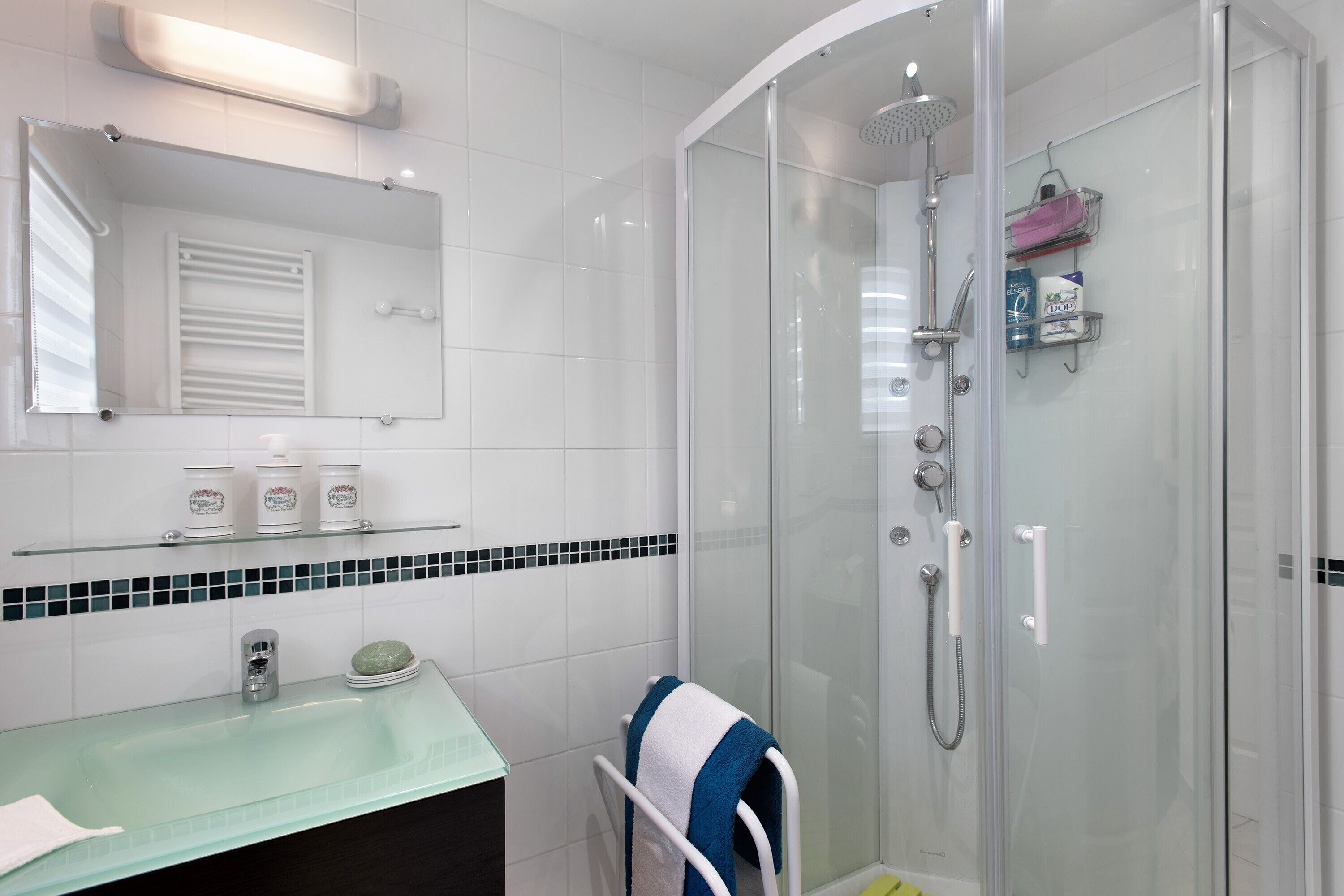 Shower, hair dryer