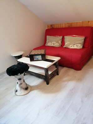 Living area - BEAUTIFUL apartment (sleeps 8) very well appointed - residence with indoor swimming pool (Saint-Sorlin-d'Arves)