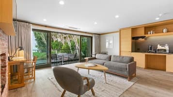 Apartment, Balcony, Ocean View | Living area | 55-inch Smart TV with digital channels, Netflix, Hulu