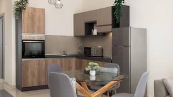 Apartment, 2 Schlafzimmer, Balkon | Speisen