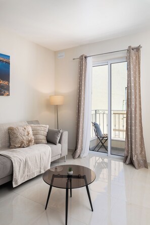 Apartment, 2 Bedrooms, Balcony | Living area - Traditional Townhouse - Rooftop Seaviews (Il-Gżira)