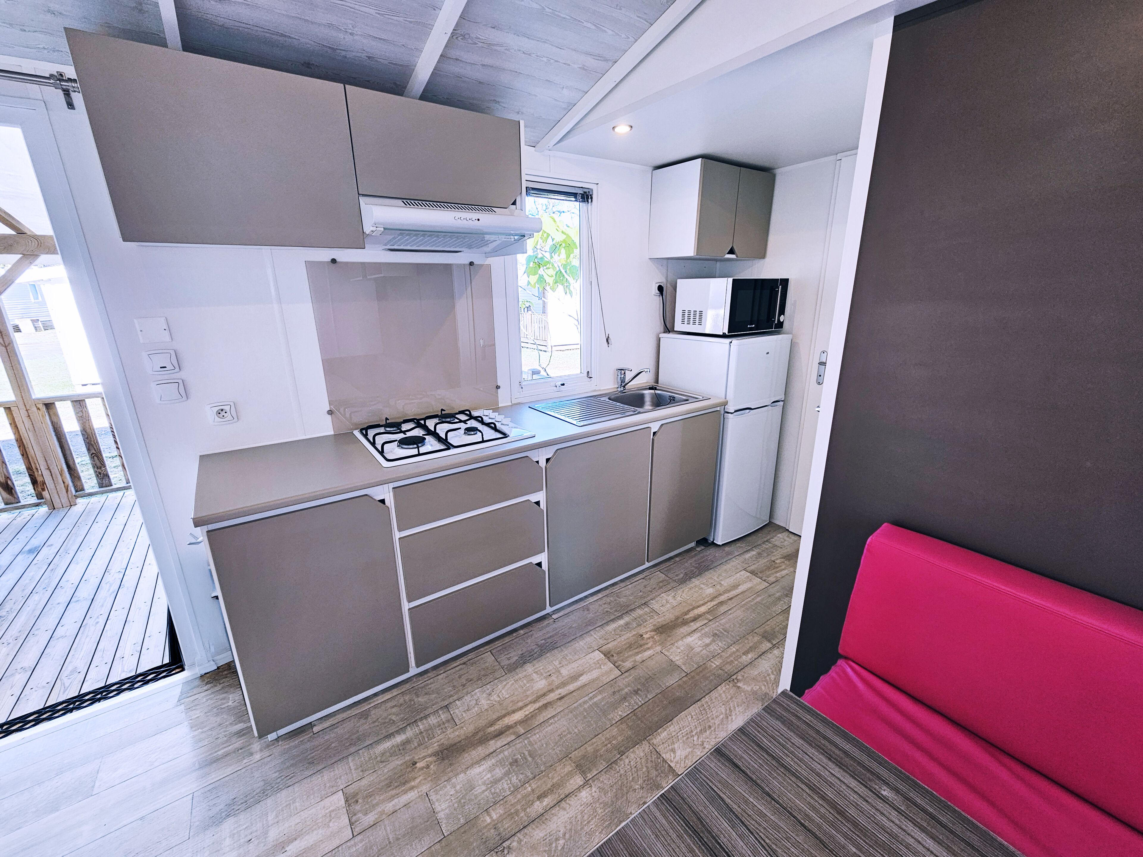 Classic Mobile Home, 2 Bedrooms | Private kitchen | Fridge, microwave, stovetop, cookware/dishes/utensils