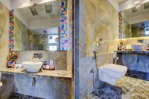 Villa, Courtyard View | Bathroom | Shower, slippers