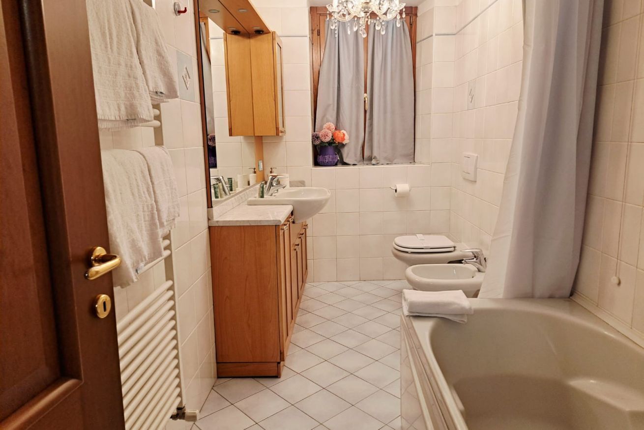 Hair dryer, bidet, towels, soap