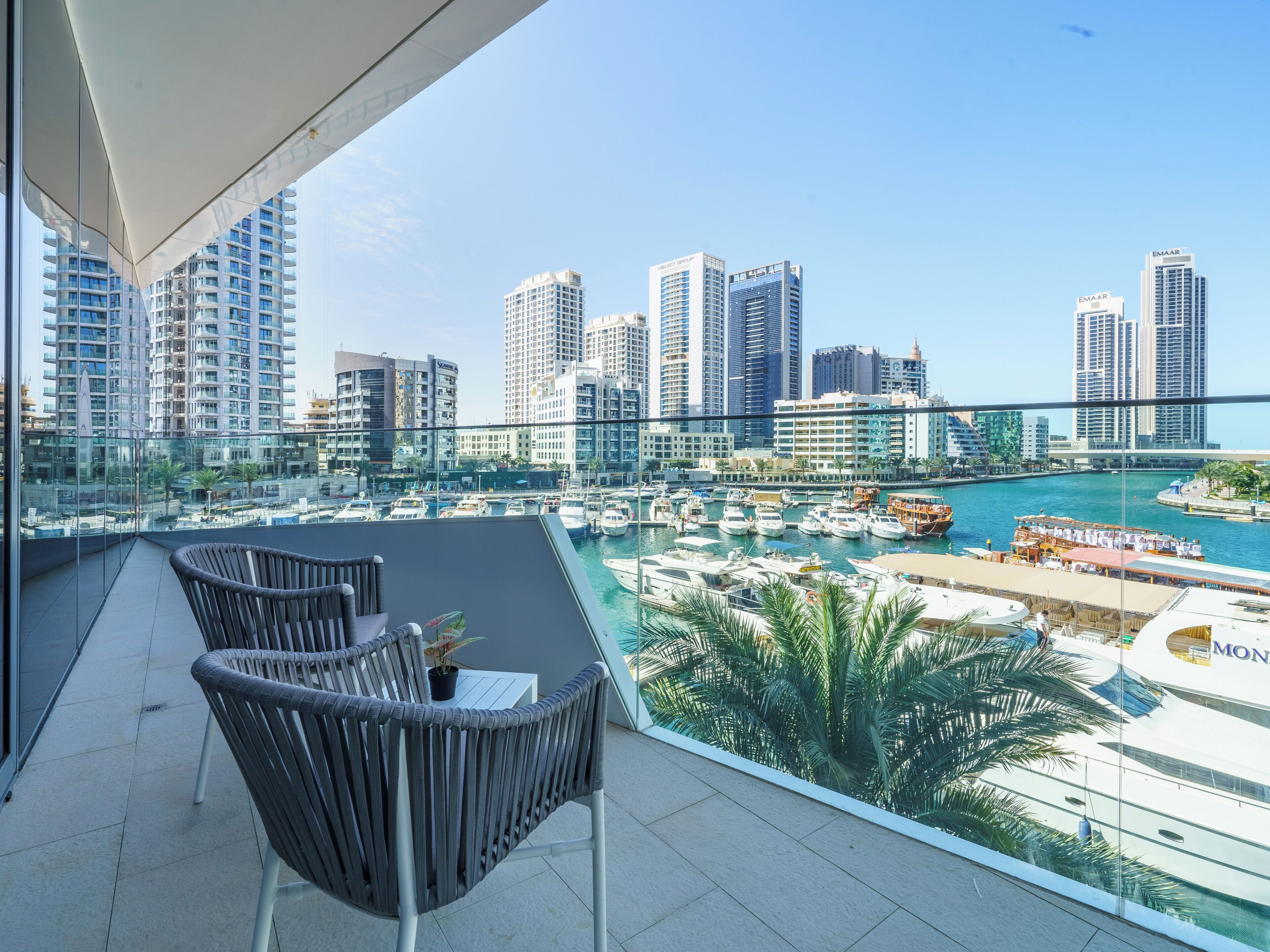 Apartamento superluxo, sacada, vista para a marina | Terraço/pátio