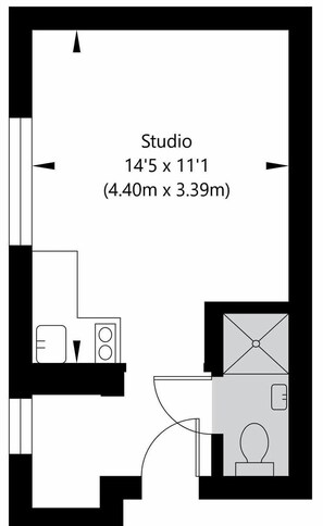 Floor plan - Superior Ground Floor Studio in Knightsbridge (London)