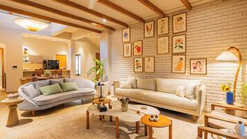 Luxury Villa, Balcony, City View | Living area