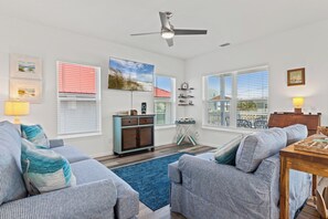House, Resort View | Living area | 62-inch Smart TV with digital channels, Netflix, Hulu - Beach House - Coastal Dreaming (Port St. Joe)