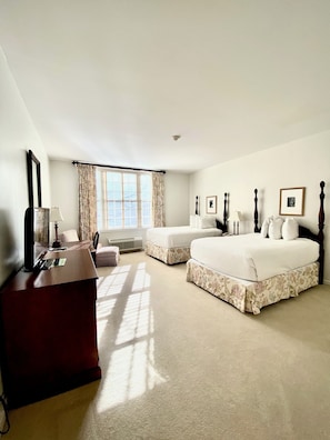 Single Room, 2 Double Beds, Courtyard View | Individually decorated, desk, laptop workspace, blackout drapes