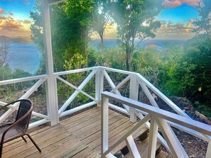 Terrace/patio - NEW & PRIVATE Cottage: Ocean Views, A/C, Solar, WiFi, Covered Porch (St.John)