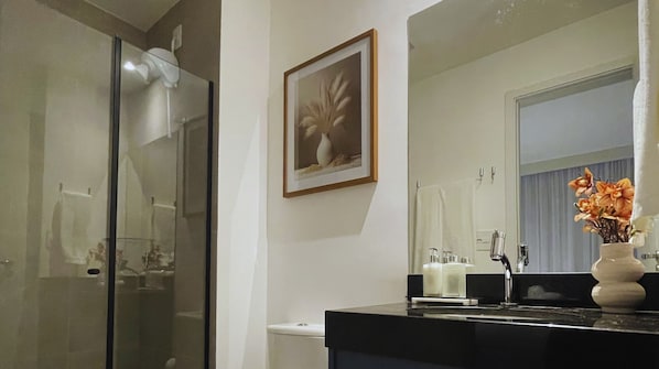 Towels, soap, toilet paper