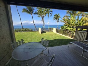 Outdoor dining - NEW! Napili Point Oceanfront Turtle Views - Unit B1 (Lahaina)
