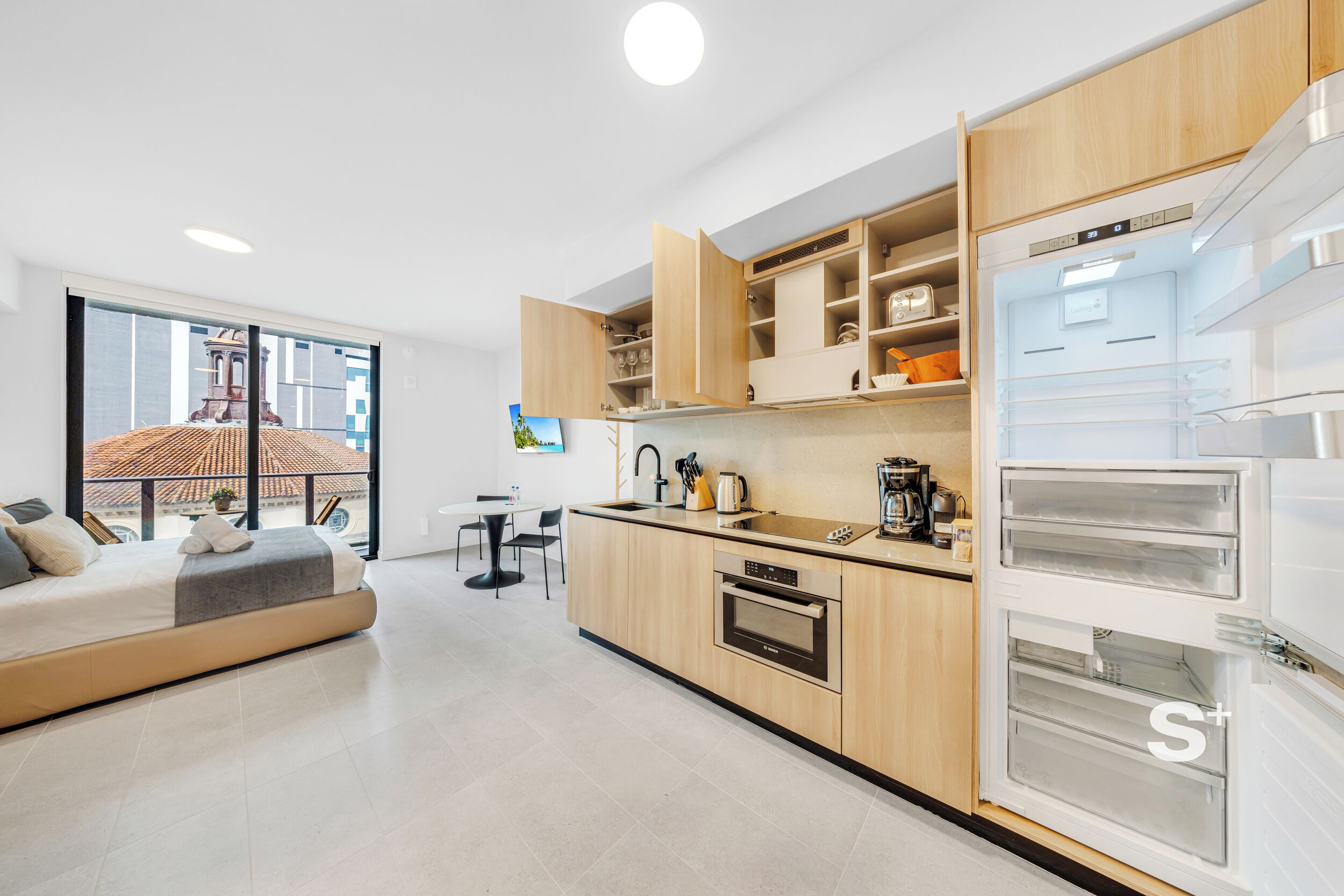 Studio, Balkon, Stadtblick | Eigene Küche