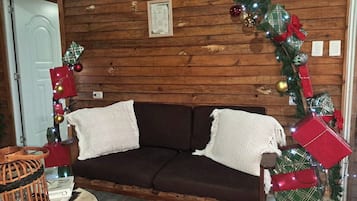 Cabin, 2 Bedrooms, Smoking, Private Pool | Living area