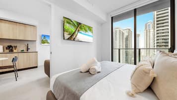 Condo, Balcony, City View | Premium bedding, blackout curtains, iron/ironing board, free WiFi
