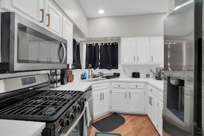 Microwave, oven, stovetop, dishwasher