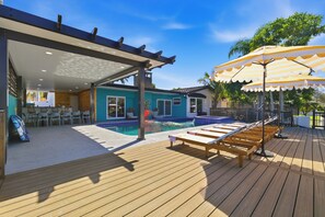 Piscine extérieure, piscine chauffée