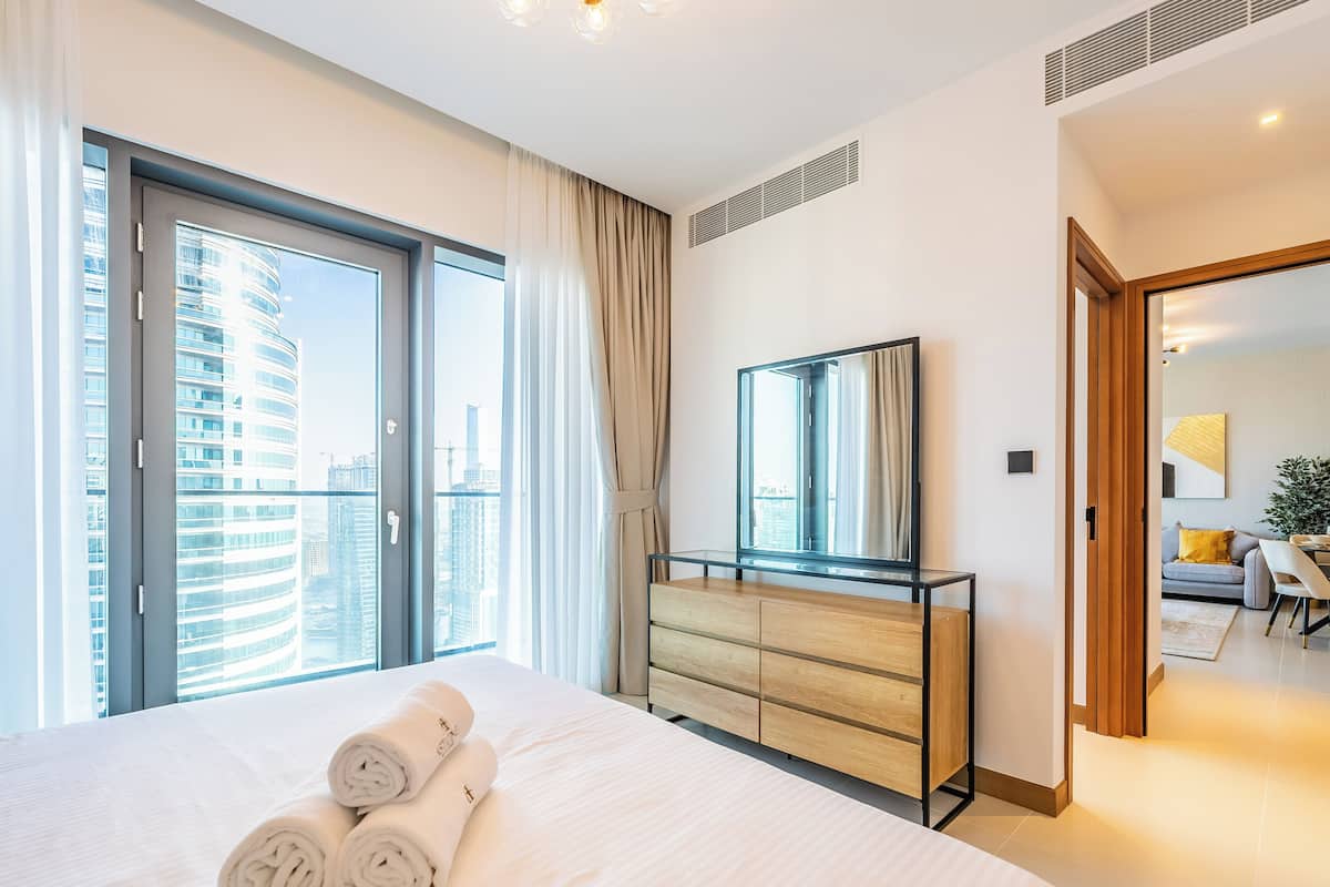 奢华公寓, 阳台, 城市景观