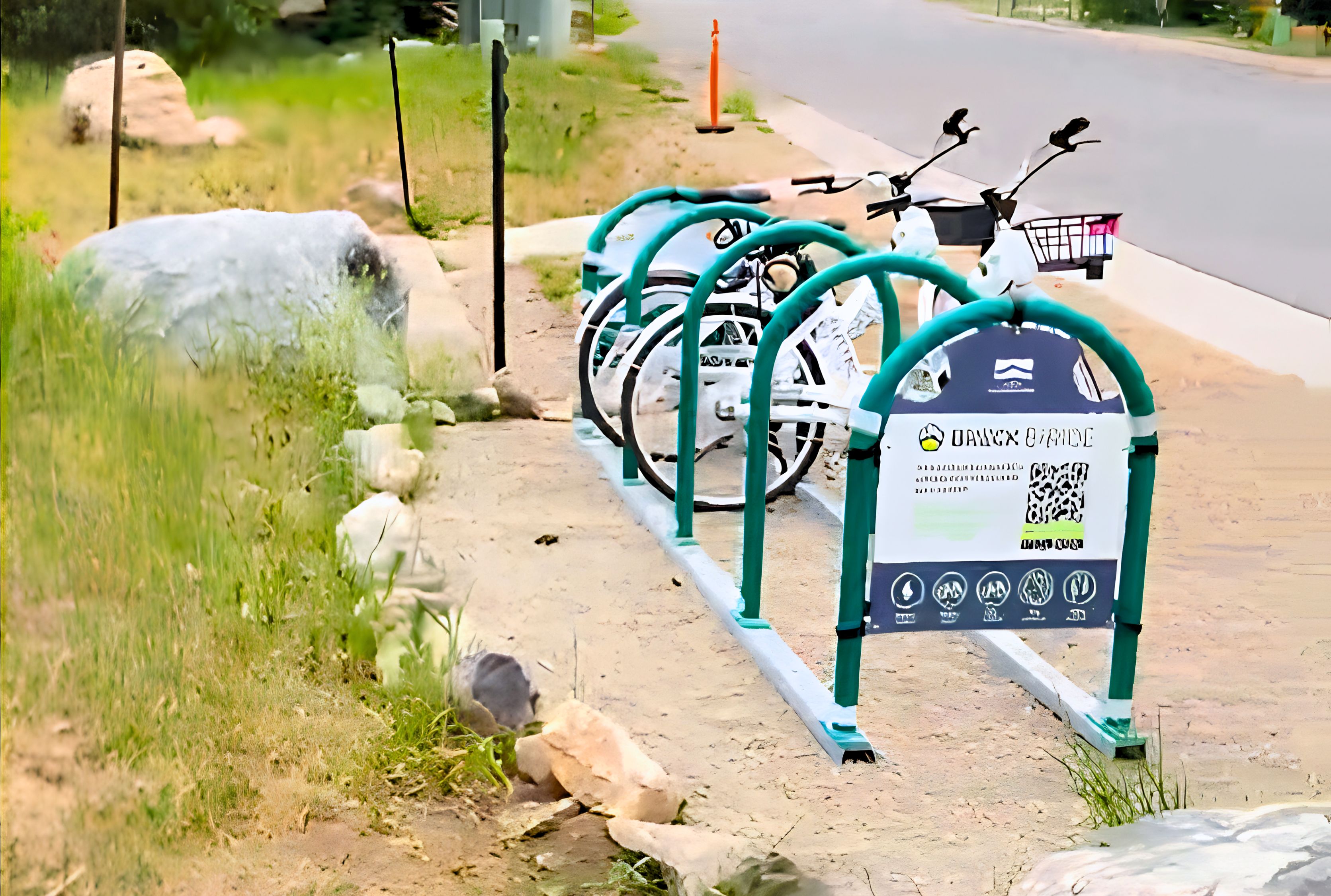 Easy E-bike rental at the base of the Sawmill trail on Four O'clock Road for a more than easy 4 blocks to main street and an easier ascend back.