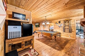 Unclassified image, 2 of 58, button - Cabin w/ 2 Hot Tubs · Theater · Game Room (Sevierville)