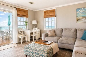 TV, offices - Beachfront Escape | Walk to Trading Post | 4BR (Port St. Joe)