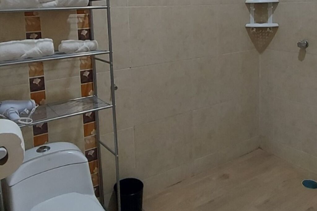 Dusche, Handtücher, Seife, Toilettenpapier
