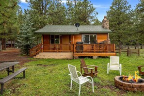 Terrace/patio - Lazy Trout Spruce Cabin (Greer)