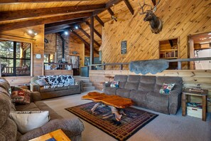 TV, fireplace, offices - The Lodge at Meadowdust (Greer)