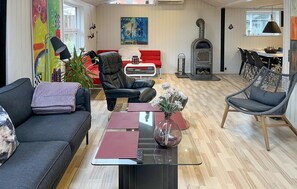 TV, fireplace - Lake front home in Blokhus with WiFi (Blokhus)