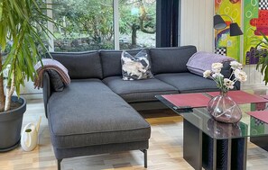 TV, fireplace - Lake front home in Blokhus with WiFi (Blokhus)