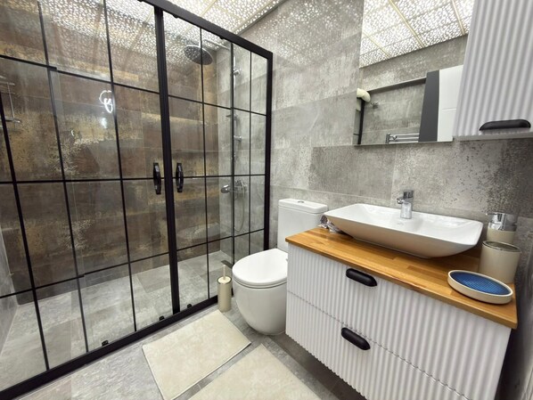 Haartrockner, Bidet, Handtücher, Seife