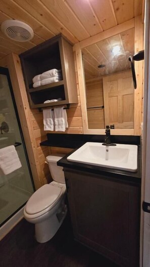 Cabaña de lujo, 1 cama King size, para no fumadores | Baño