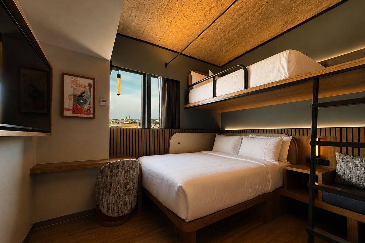Kamar | Brankas, tirai kedap cahaya, Wi-Fi gratis, dan seprai linen