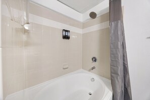 Hair dryer, towels, soap, toilet paper - Modern Styled  1 King+Sofa Bed Retreat Frisco, TX (Frisco)