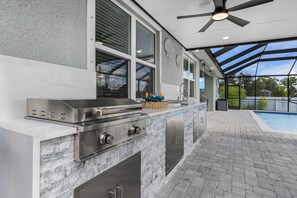 Terrace/patio - Escape to El Oasis Azul! Relaxing Cape Coral Vacation Retreat + Heated Pool. (Cape Coral)