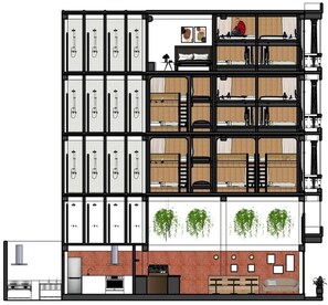 Shared Dormitory, Mixed Dorm, Non Smoking, Air conditioning | Floor plan - Yen Hostel Silom (Bangkok)