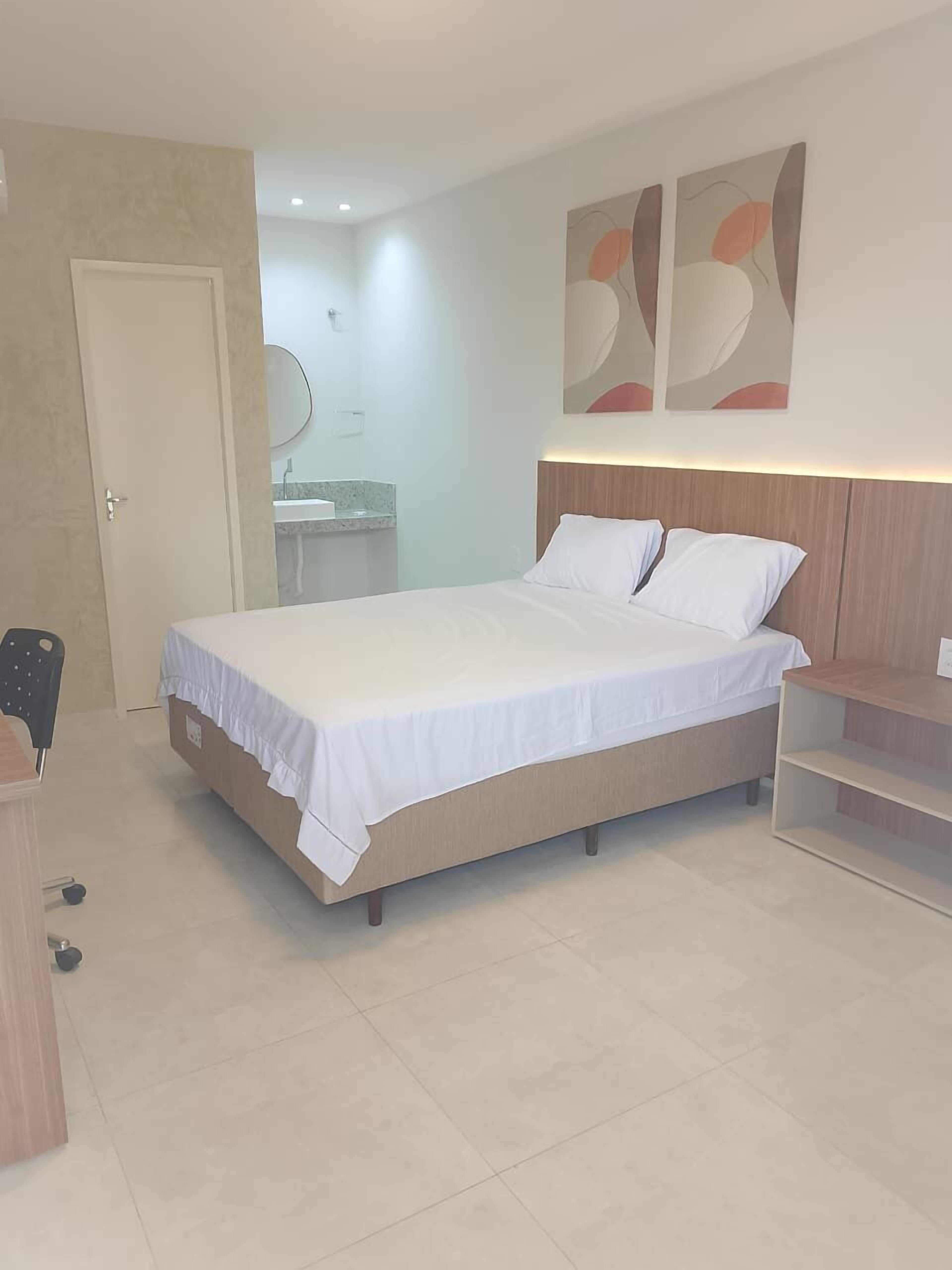Select Comfort beds, individually furnished, desk, laptop workspace