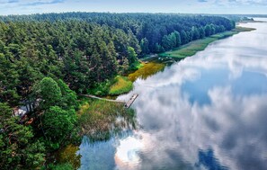 Aerial view - Awesome home in Rajgród with sauna (Rajgród)